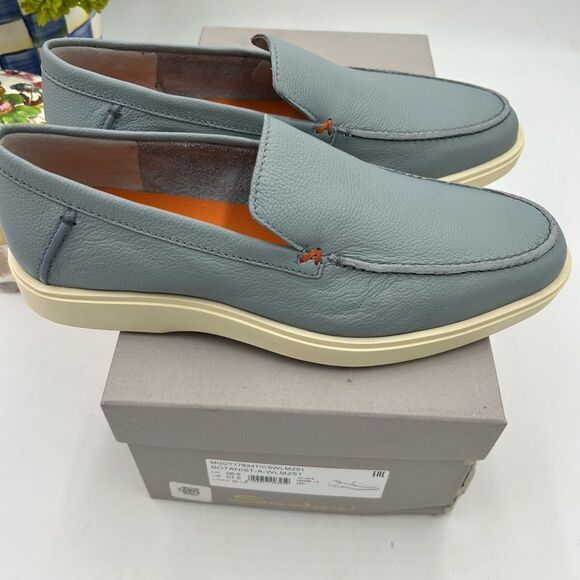 Men\'s Santoni leather loafers size 7.5 US made in Italy main image 6